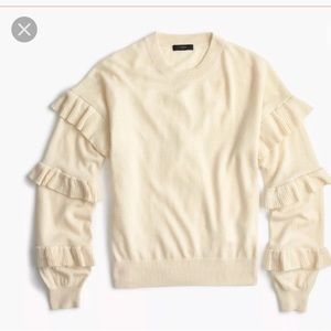 J Crew Ruffle Sleeve Sweater Sz S